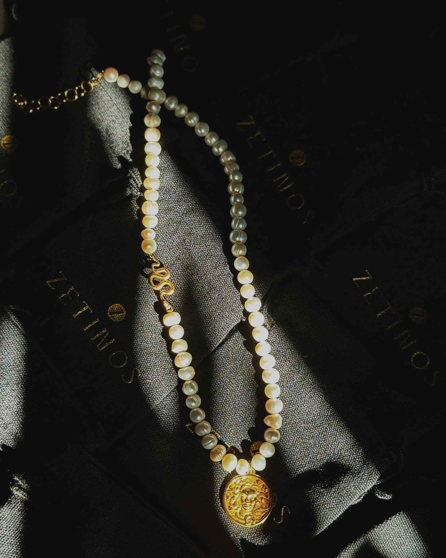 Medusa Fresh Water Pearl Serpentine Necklace